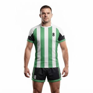 Uniforme de Rugby Personalizado de Talla Grande, Conjunto de Camiseta y Pantalones Cortos con Sublimación Completa, Transpirable, Absorbente de Humedad, Ropa Deportiva para Equipos, Partidos de Liga, OEM - Product Image 2