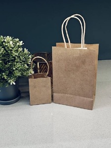 Custom Kraft Paper <b>Bags</b> Twisted Handles Logo Printed Supermarket Promotion Food Packaging Takeaway Shopping <b>Bag</b> - Product Image 4