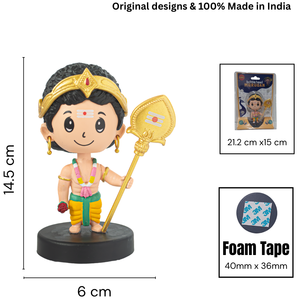 Figurine décorative Lord Murugan Bobblehead avec design de divinité hindoue traditionnelle pour la décoration intérieure, les cadeaux et l'affichage religieux - Product Image 2