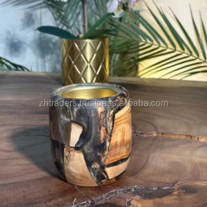 Soporte contemporáneo de resina epoxi y madera natural Bakhoor Mubkhar árabe Premium para decoración de fragancia Bukhoor, incienso y Oud - Product Image 1