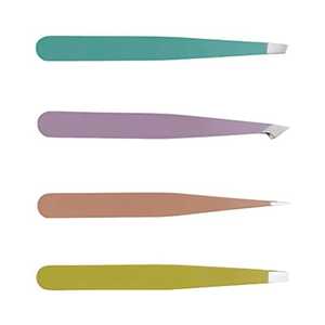 Pince à épiler pour sourcils de qualité supérieure avec étiquette privée, en acier inoxydable massif, couleur or, à pointe inclinée - Product Image 5