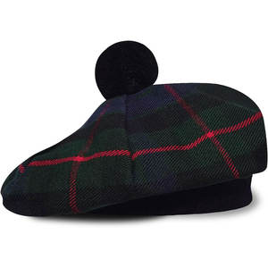 Gorro Tradicional Escocés Tam o' Shanter con Pompón, Gorro de Lana con Diseño Tartán, Venta al Por Mayor - Product Image 1
