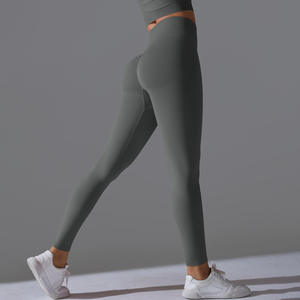 Leggings de yoga taille haute pour femmes, longueur intégrale, effet push-up, en Spandex et Nylon, extensibles dans les quatre sens, pour le sport et le fitness - Product Image 6
