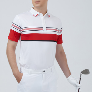 Chemise décontractée pour homme avec logo personnalisé, en tissu extensible quadridirectionnel tricoté (Spandex/Coton), à manches courtes, anti-humidité, imprimée numériquement - Product Image 6