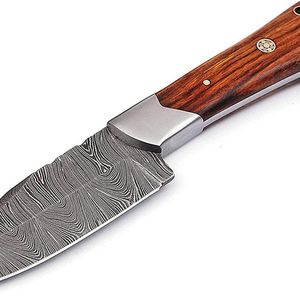 Couteau de cuisine utilitaire, lame en acier damas à motif ultra-affûté, couteau de chef artisanal de qualité supérieure, manche en bois, vente en gros - Product Image 6