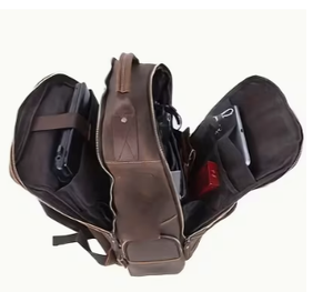 Mochila de Cuero Crazy Horse Vintage, Gran Capacidad, Impermeable, para Portátil, con Cierre, para Viajes y Negocios, para Hombre - Product Image 6