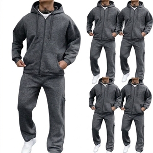 High Quality Zip up Tracksuit Manufacturer Oversized Sweatpants and Hoodie <b>Set</b> for Men Custom Logo - Product Image 2