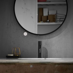 Robinet de lavabo en céramique noir moderne et contemporain pour salle de bain, mitigeur eau chaude et froide, robinets doseurs - Product Image 5