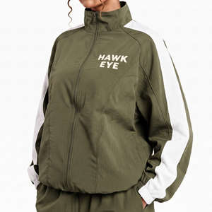 Ensemble de survêtement en nylon bicolore pour femmes, design personnalisé, veste et pantalon légers, vêtements de sport décontractés, fabricant de vêtements streetwear - Product Image 4