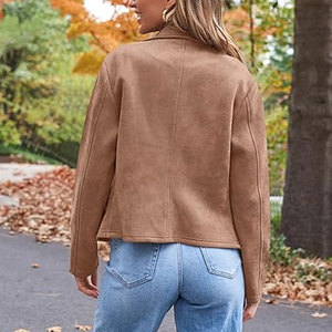 Chaqueta de Cuero para Mujer, Profesional, de Alta Calidad, con Logotipo Personalizado, Transpirable, de Manga Larga, Material de Cuero - Product Image 2