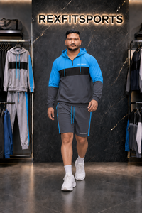 ชุดเสื้อแจ็คเก็ตและกางเกงขาสั้นโพลีเอสเตอร์สำหรับผู้ชาย REXFIT SPORTS 2026 แบบสั่งทำพิเศษ น้ำหนักเบา เหมาะสำหรับออกกำลังกาย วิ่ง และเล่นกีฬา - Product Image 5