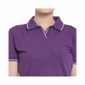 Polo à manches courtes vierges pour femme, T-shirts décontractés à col personnalisés pour femme, Fournisseur de hauts de golf respirants pour femme en gros - Product Image 6