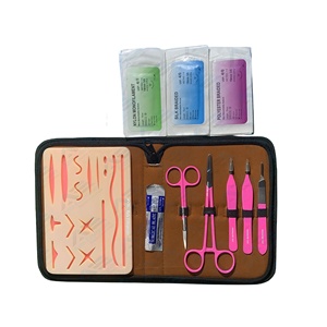 Matériel pédagogique avec kit de suture pour peau chirurgicale, instruments médicaux, kit de suture en acier inoxydable pour la formation des étudiants en médecine - Product Image 1