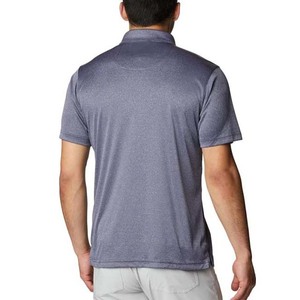Men's Solid Color Short Sleeve Polo Shirt Casual Knitted Fabric <b>Blue</b> Gray - Product Image 2