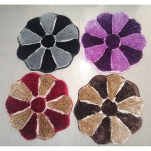 Tapis de bain en forme de fleur 21x21 pouces, antidérapant, en polyester doux, super absorbant, pour salle de bain, maison ou hôtel - Product Image 1
