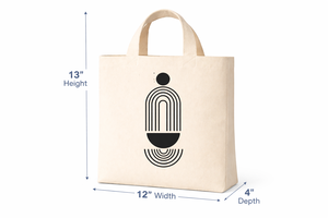 AMANI Premium 300gsm Cotton <b>Canvas</b> Tote Bag 12x13x4 Washable Minimalist Black <b>Abstract</b> <b>Print</b> Eco Friendly Reusable Shopping - Product Image 2