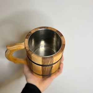 Taza de Madera Clásica Hecha a Mano Personalizada para el Hogar, Oficina, Hotel, Taza de Cerveza de Madera, Taza de Té con la Mejor Calidad, Mayorista de la India - Product Image 3