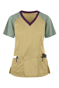 V-Neck Short Sleeve 100% Cotton Anti-Wrinkle Nursing Uniform Top Scrub Jogger Set Hospital Medical Scrubs Long Clothing for - Product Image 6