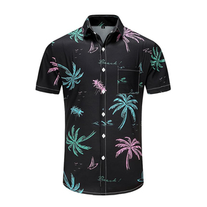 Chemise Hawaïenne Homme Personnalisée pour l'Été – Motif Floral Palmiers, Tissu Sergé Tricoté Respirant, Écologique, 100% Coton - Product Image 2