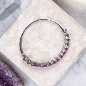 Natural Best Quality <b>Amethyst</b> 925 Sterling Silver Faceted Gemstone Women's Trendy Wedding Party <b>Bracelet</b> Handmade Designer - Product Image 5