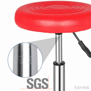 Sgabello da Bar Girevole Rosso con Linee Decorative, Arredo Versatile per Sala da Pranzo, Casa, Bar, Camera da Letto, Officina, Seminterrato, Hotel - Product Image 5