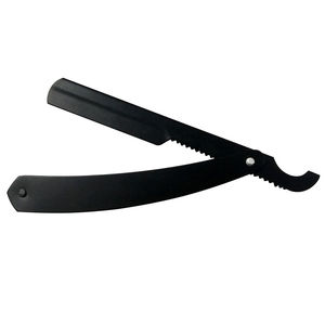 Premium Folding Straight <b>Razor</b> <b>Single</b> <b>Blade</b> Stainless Steel Plastic Handle Barber Shaving Knife Reusable Cut Throat <b>Razor</b> - Product Image 3