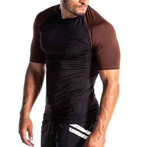 Camiseta Deportiva Unisex de Manga Larga con Bloques de Color, Negra y Marrón, de Spandex y Poliéster, de Secado Rápido y Transpirable, 300g - Product Image 5