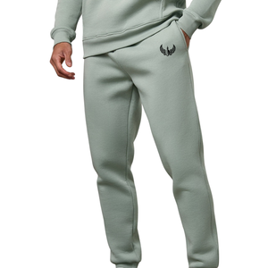 <b>Mens</b> Sage <b>Green</b> Fleece Hooded <b>Tracksuit</b> Casual Athletic Gymwear Jogger Set Streetwear Winter Sports Activewear Outfit - Product Image 3