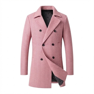 Customized Woolen Classic <b>Long</b> Sleeve <b>Coat</b> Double-Breasted Oversized Casual <b>Coat</b> for <b>Men</b> Double Breasted <b>Coats</b> - Product Image 1