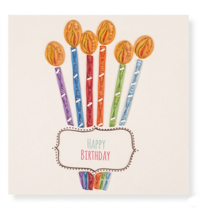 Carte en quilling colorée avec motif bougies d'anniversaire, carte de vœux faite à la main, art du papier, cadeau d'anniversaire du Vietnam - Product Image 1