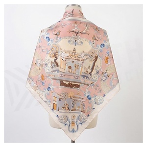 NORTH APPROACH Elegant Women's <b>Square</b> <b>Silk</b> <b>Scarf</b> Chinoiserie Print Multi-Functional Fashion Accessory Customizable All Seasons - Product Image 2