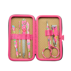 Ensemble d'outils de manucure professionnels en acier inoxydable plaqué or de haute qualité, 5 en 1, coupe-ongles, logo personnalisé, étui en cuir portable - Product Image 5