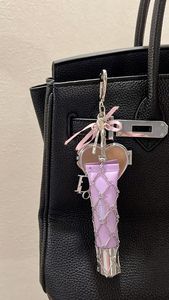 Luxury Lip stick Lip Gloss Holder Metal Cage Charm Heart Pendant Valentine's Day <b>Gift</b> <b>Bag</b> Charm Jewelry Accessory - Product Image 4