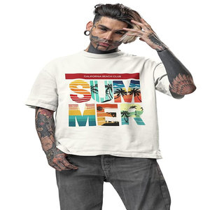 เสื้อยืดผู้ชายผ้าฝ้าย 100% ถักแบบสตรีทแวร์ พิมพ์ลายตามสั่ง เนื้อผ้าหนา ไม่ยับ แห้งเร็ว - Product Image 4