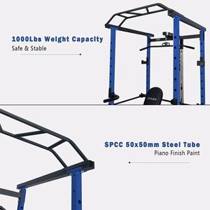 Home Gym 1000Lbs Capacity Comprehensive Fitness Barbell Rack Multi-Function Station Power Cage Adjustable Pullup Squat Rack Home - Product Image 5