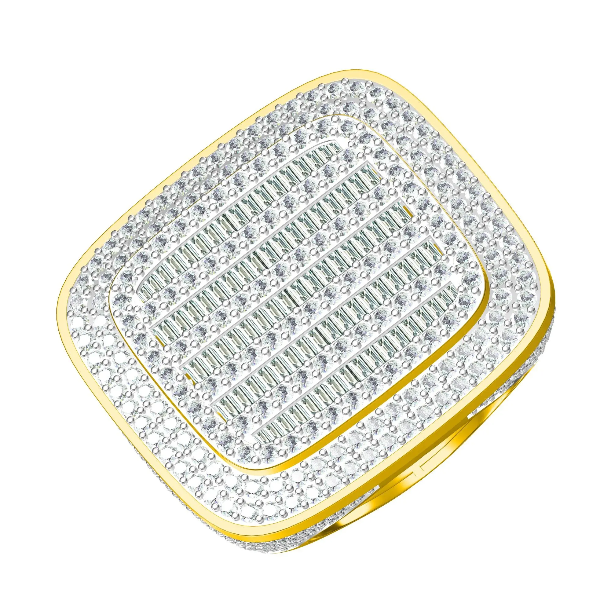 पुरुषों के लिए थोक मूल्य प्राकृतिक हीरे की अंगूठी 10kt 14kt ठोस पीले गुलाब और अनुकूलित डिजाइन के साथ सफेद सोना