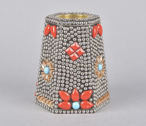 Handcrafted Brass & <b>Mosaic</b> Incense Burner Arabic Oud Bakhoor Holder Brass Incense Burner with <b>Mosaic</b> Inlay Made in India - Product Image 2