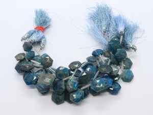 Cuentas facetadas de apatita azul neón natural, corte hexagonal, 10-15 mm, cuentas de apatita azul con forma elegante para la fabricación de joyería. - Product Image 2