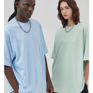 T-shirt personnalisé en coton épais 100% uni, unisexe, coupe ample, col rond, tissu tricoté 240g, décontracté, respirant, séchage rapide - Product Image 5