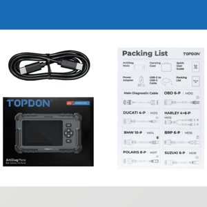 TOPDON ArtiDiag <span class=keywords><strong>Moto</strong></span> prend en charge la personnalisation des fonctionnalités du vélo Outil de diagnostic avec réinitialisation de l'huile Scanner de diagnostic de motos - Product Image 2