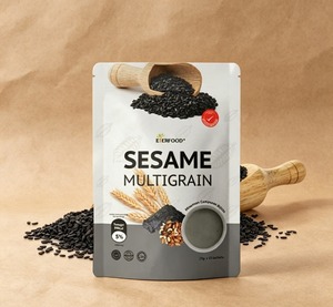 Prêt à servir : Poudre de céréales instantanées multigrains au sésame noir pour adultes, 15 sachets par paquet, riche en fibres, petit-déjeuner sain - Product Image 1