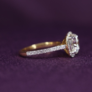 <b>925</b> Sterling <b>Silver</b> Classic Promise Wedding <b>Ring</b> 2 Carat Cushion Cut VVS1 Original Moissanite Halo Engagement <b>Ring</b> Claw Setting - Product Image 3