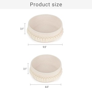 Multisize White Macrame Basket For Makeup Brush Storage <b>Paint</b> Brushes And Daily Essentials Stylish Organizer <b>Set</b> From India - Product Image 5