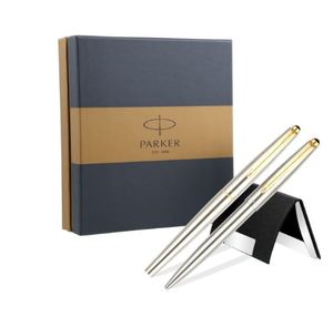 Parker Galaxy <b>Gold</b> Trim Ball <b>Pen</b> with Free Card Holder - Product Image 3