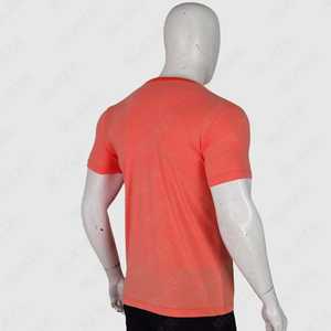 T-shirt en tricot à manches courtes pour homme, couleur unie, col rond, coupe classique, style décontracté, rouge - Product Image 4