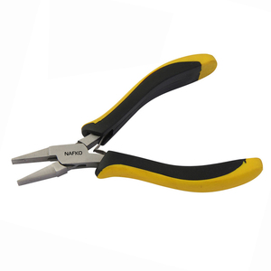 Flat Nose Plier 120mm Stainless Steel Smooth Jaws Spring Black Yellow Ergonomic Handles Crimping Circlip OEM Fishing Jewelry - Product Image 1