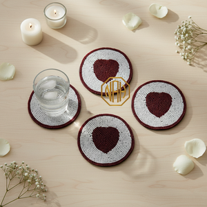 2026 Premium <b>Beaded</b> <b>Coaster</b> Flower Shape Elegant Design 10mm Thick Table Decor Sustainable Drink Pad Dining Wedding Events - Product Image 5
