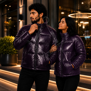 Blouson matelassé unisexe Hiver Chaud en Coton Rembourré Style Maçonnique Héritage Coupe Ample Zippé pour Hommes et Femmes - Product Image 2