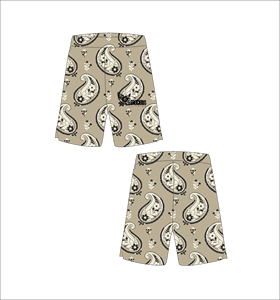 Pantalones Cortos de Baloncesto Beige Personalizados con Patrón Paisley en Blanco y Negro, Ligeros, Transpirables, de Malla, para Entrenamiento Deportivo y Ropa Urbana - Product Image 1