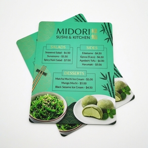 Cartes de menu alimentaires en PVC imprimées numériquement pour restaurants de fruits de mer, steak-houses, menus de pizzas, présentoirs de cuisine internationale - Product Image 3